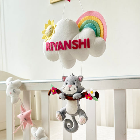 Cat on a Branch- Personalised Wall Hanging